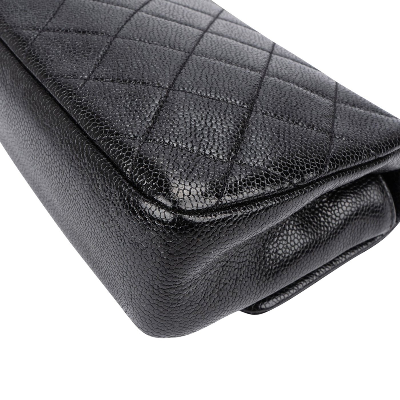Chanel Quilted Caviar Leather Ultramatte So Black Mini Rectangular Single Flap Crossbody Bag