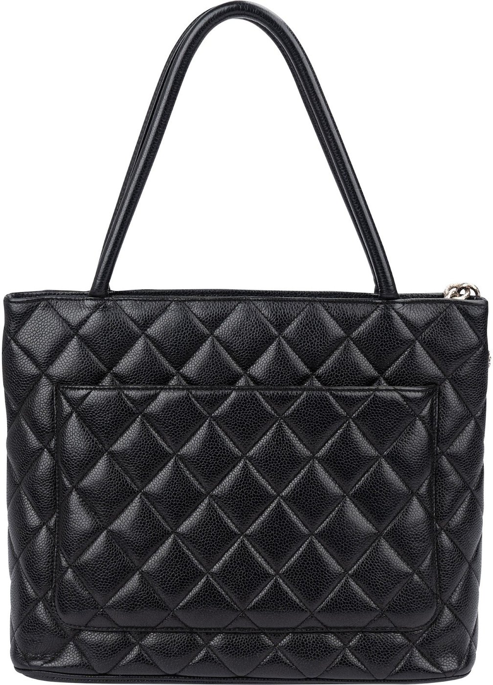 Chanel Quilted Caviar Leather Medallion CC Tote Handbag
