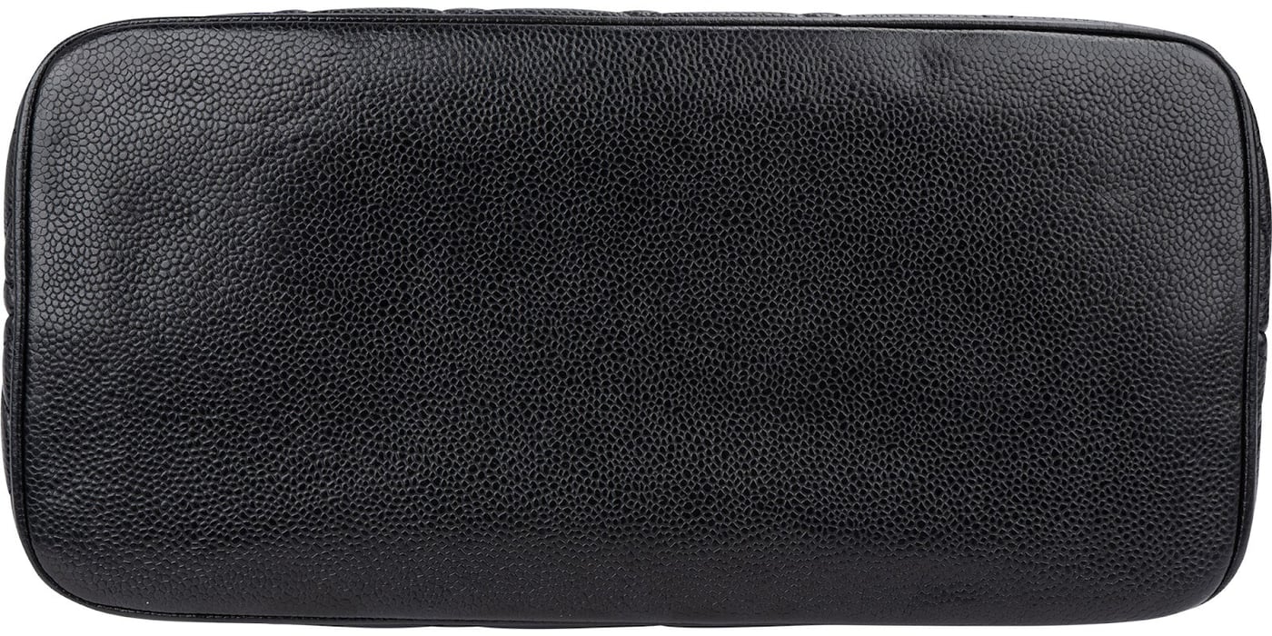Chanel Quilted Caviar Leather Medallion CC Tote Handbag