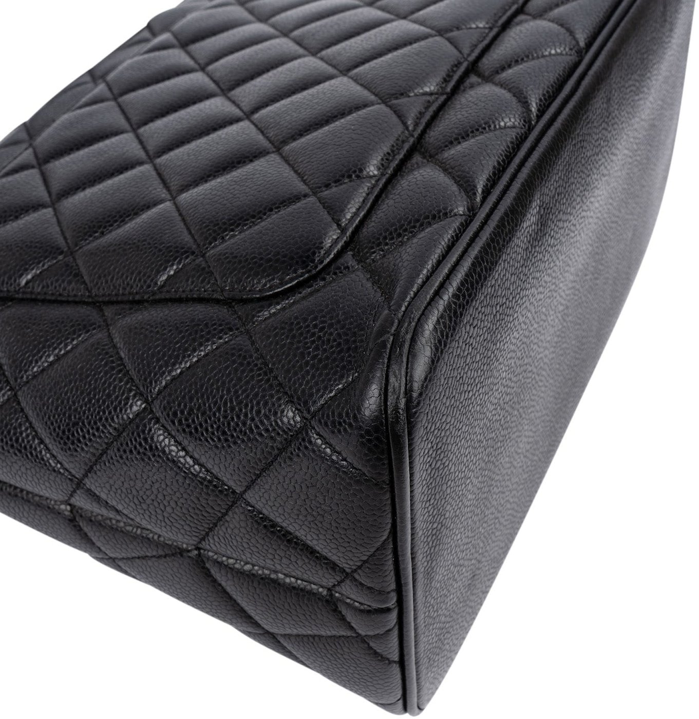 Chanel Quilted Caviar Leather Medallion CC Tote Handbag