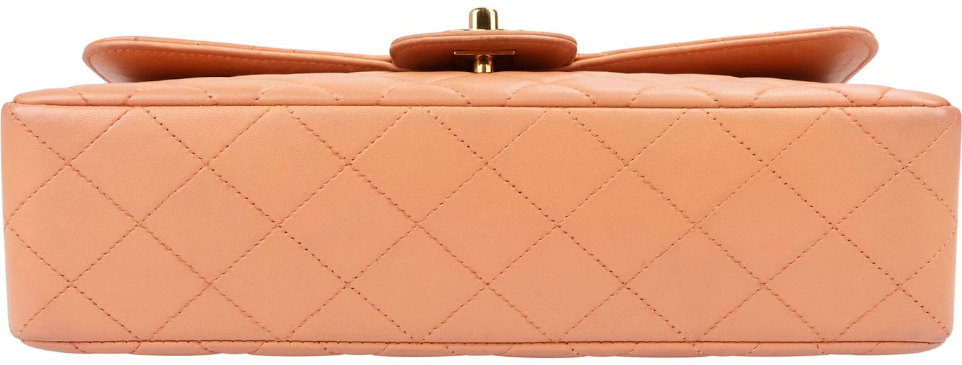 Chanel Quilted Lambskin 24K Gold Single Flap Top Handle Handbag