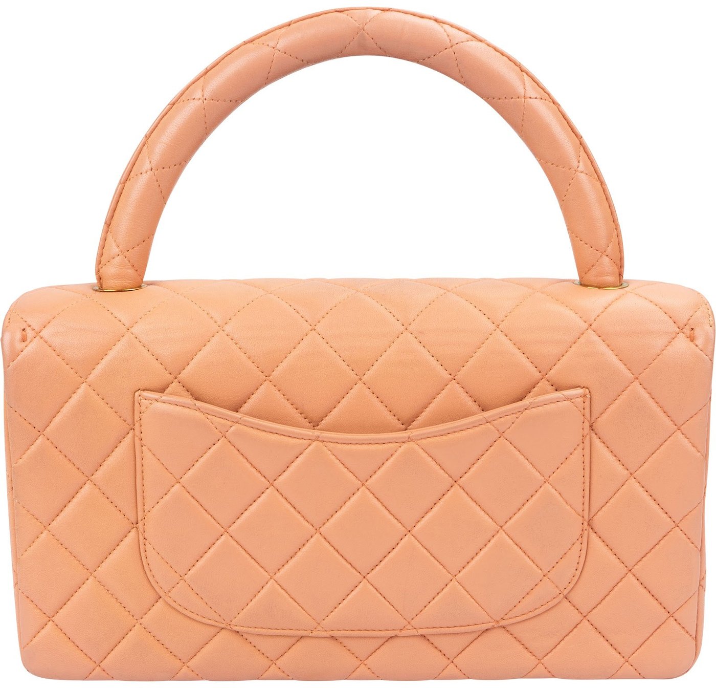 Chanel Quilted Lambskin 24K Gold Single Flap Top Handle Handbag