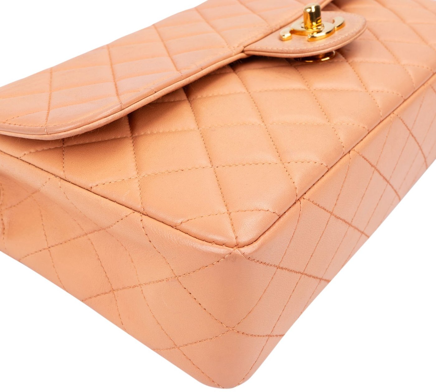 Chanel Quilted Lambskin 24K Gold Single Flap Top Handle Handbag