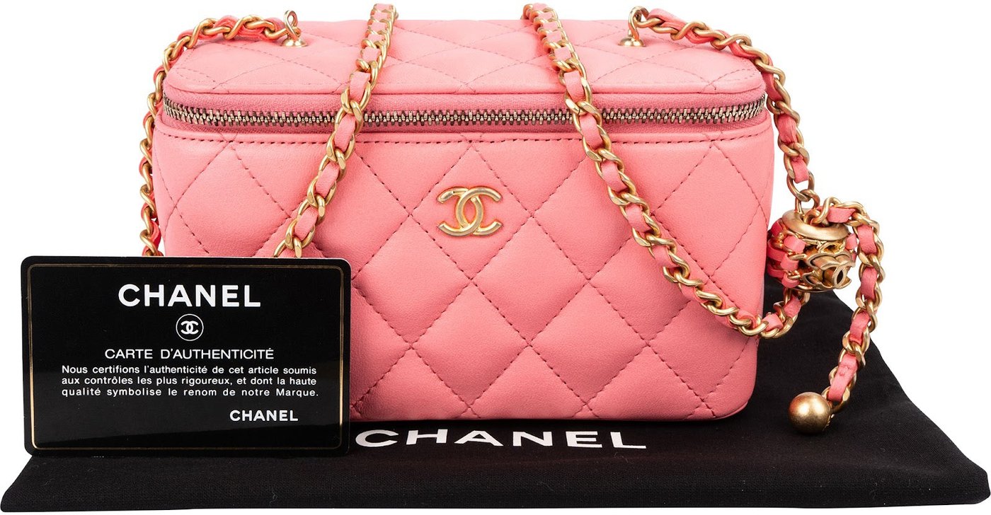 Chanel Quilted Lambskin CC Vanity Adjustable Chain Crossbody Bag