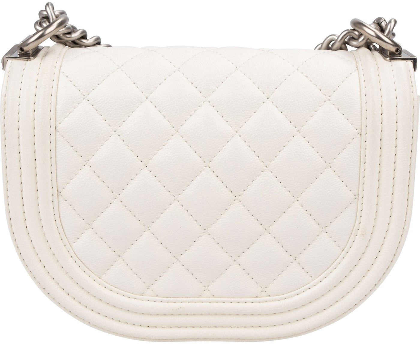 Chanel Quilted Caviar Leather Small Boy Messenger Single Flap Crossbody Bag