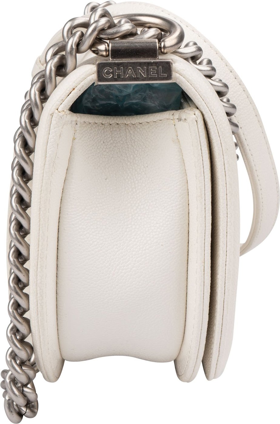 Chanel Quilted Caviar Leather Small Boy Messenger Single Flap Crossbody Bag
