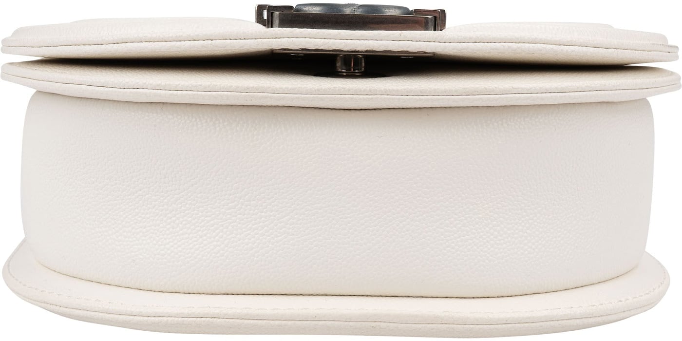 Chanel Quilted Caviar Leather Small Boy Messenger Single Flap Crossbody Bag
