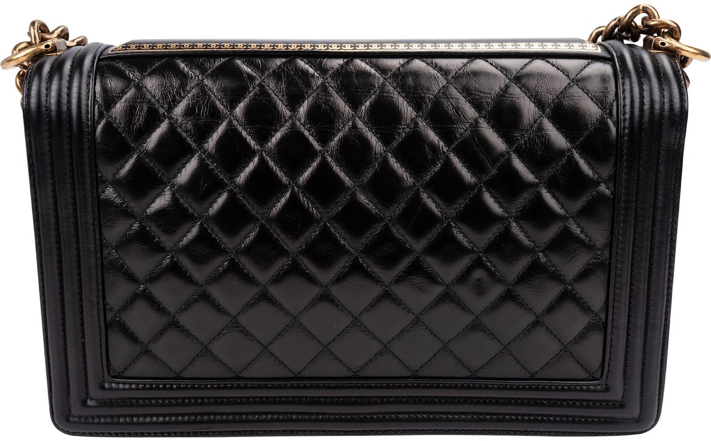 Chanel Quilted Crinkled Calfskin Limited "A Tale from Paris to Salzburg" Large Boy Crossbody Bag