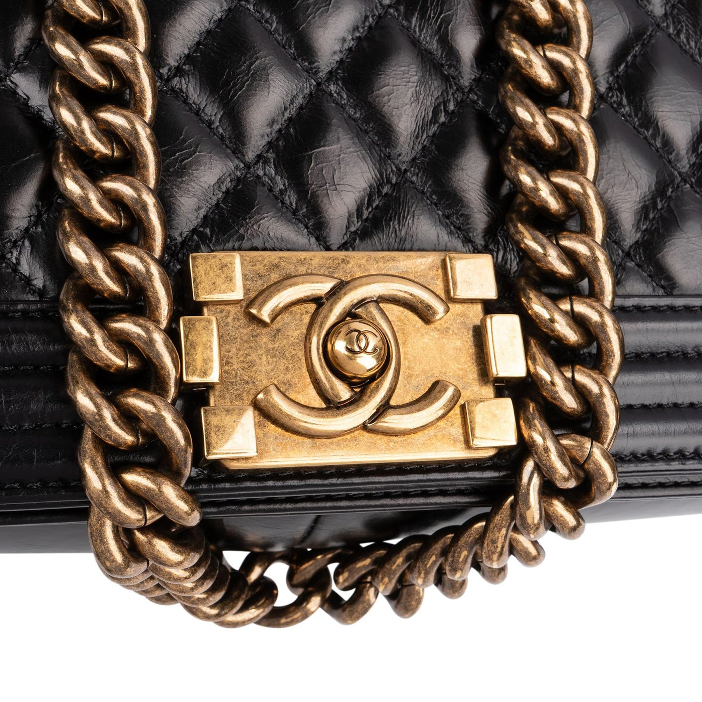 Chanel Quilted Crinkled Calfskin Limited "A Tale from Paris to Salzburg" Large Boy Crossbody Bag