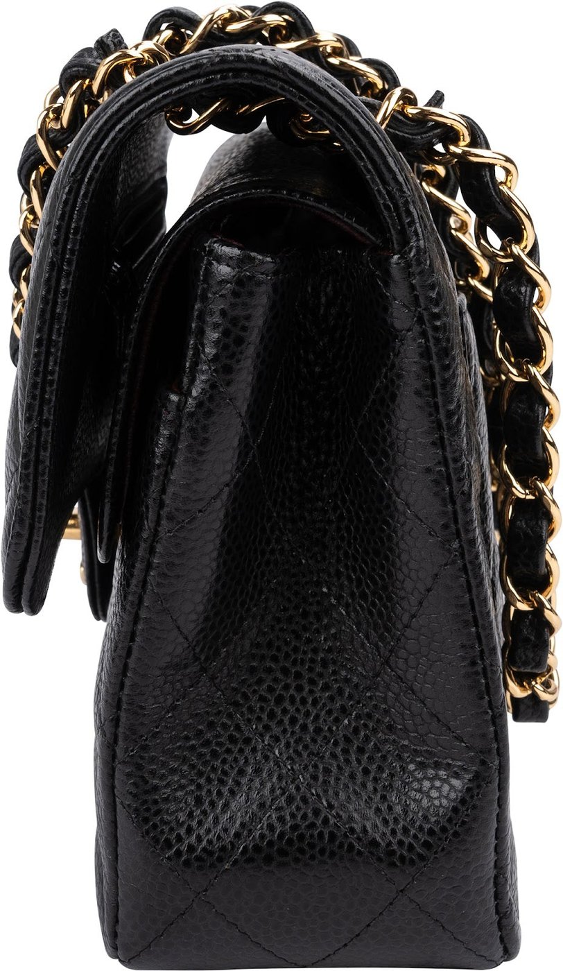 Chanel Quilted Caviar Leather Small Double Flap Shoulder Bag