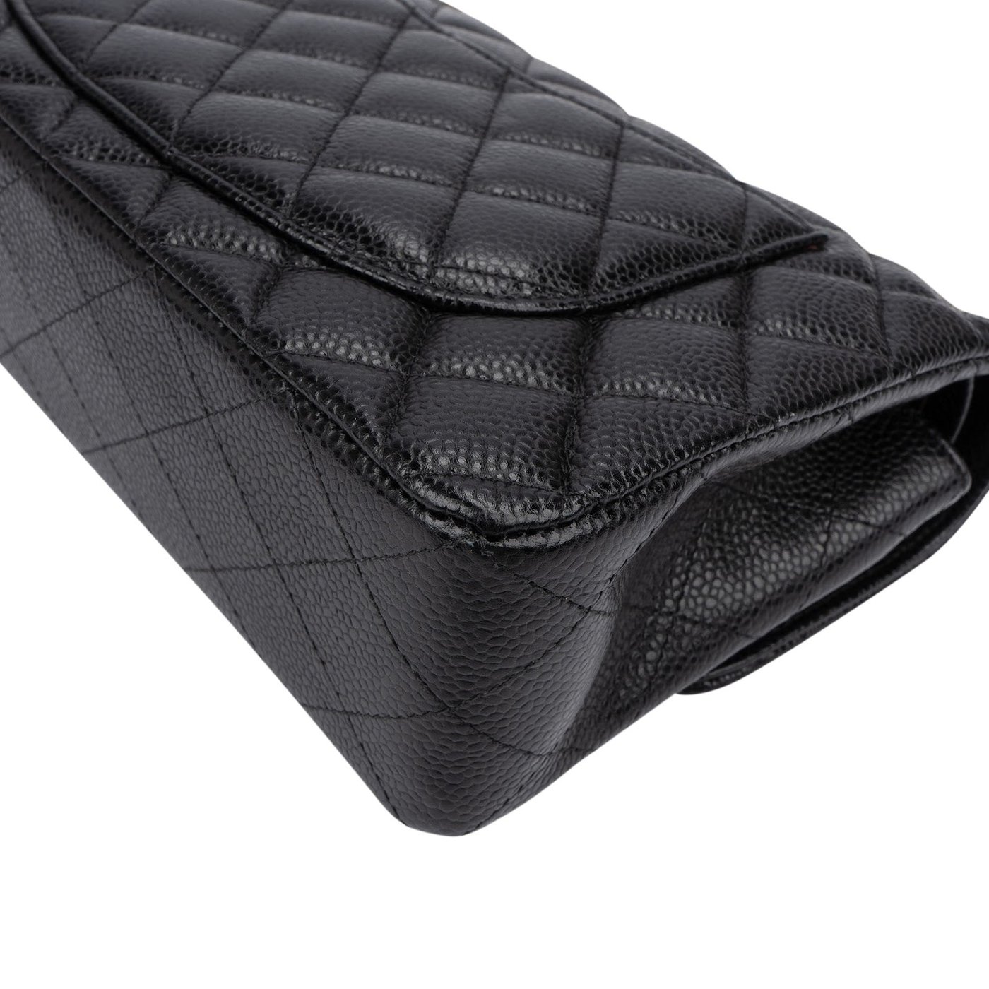 Chanel Quilted Caviar Leather Small Double Flap Shoulder Bag
