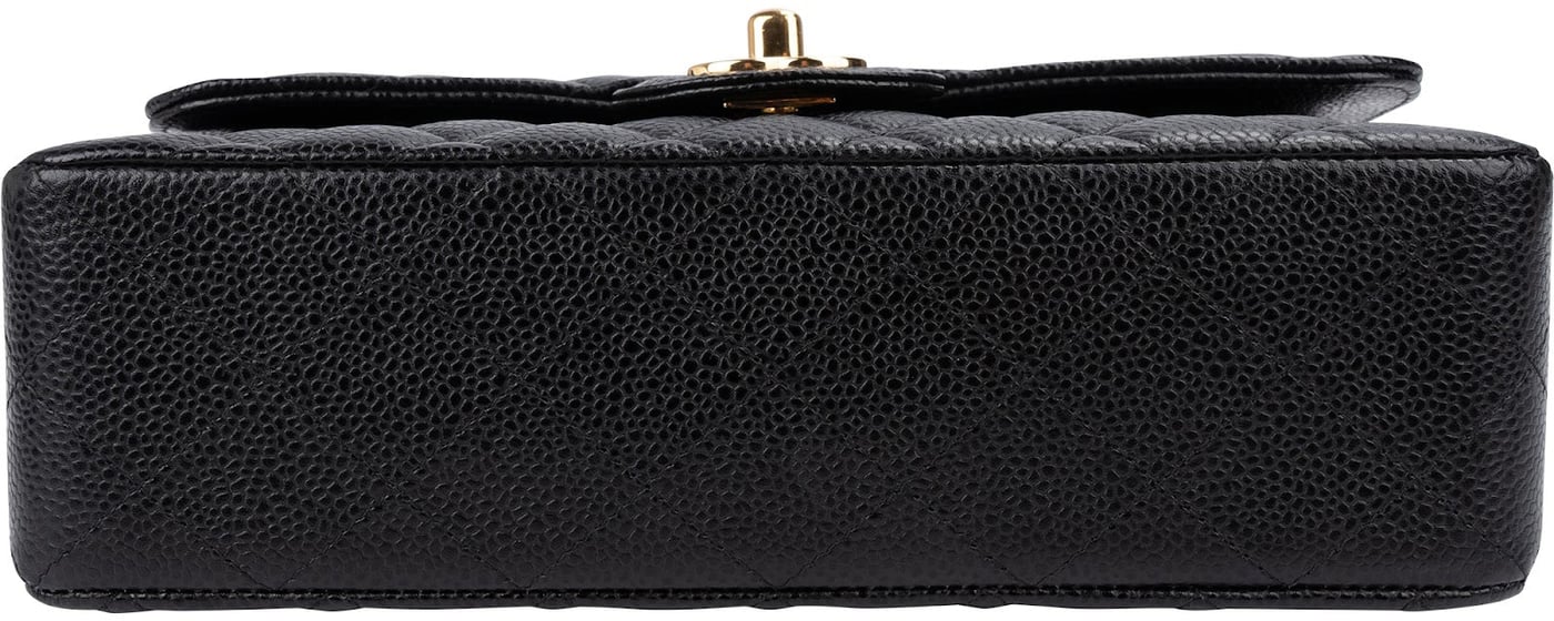 Chanel Quilted Caviar Leather Small Double Flap Shoulder Bag