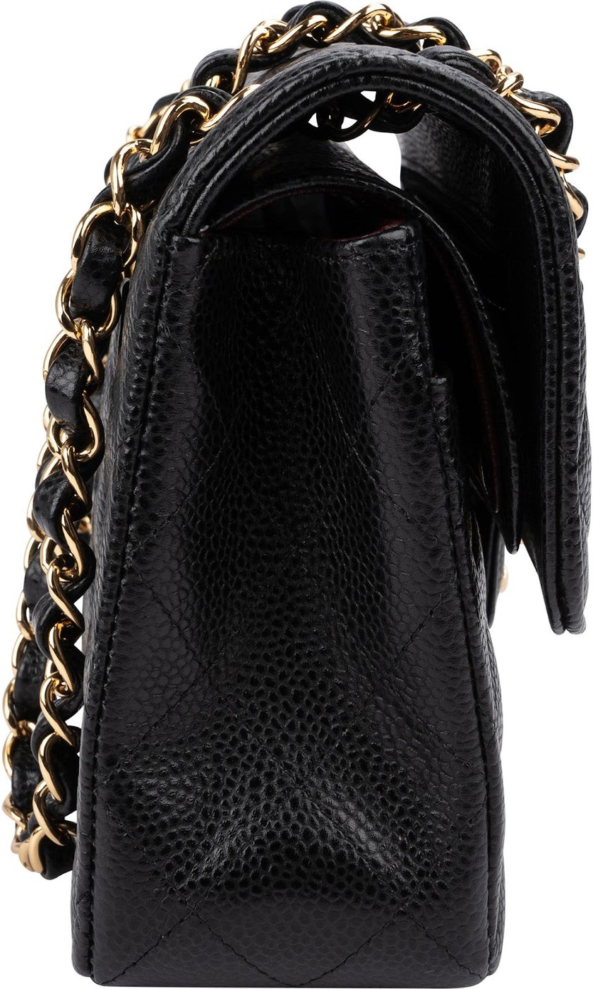 Chanel Quilted Caviar Leather Small Double Flap Shoulder Bag