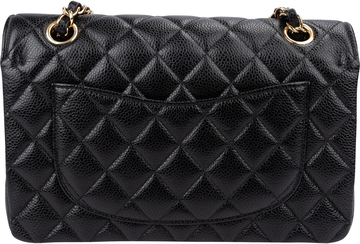 Chanel Quilted Caviar Leather Small Double Flap Shoulder Bag