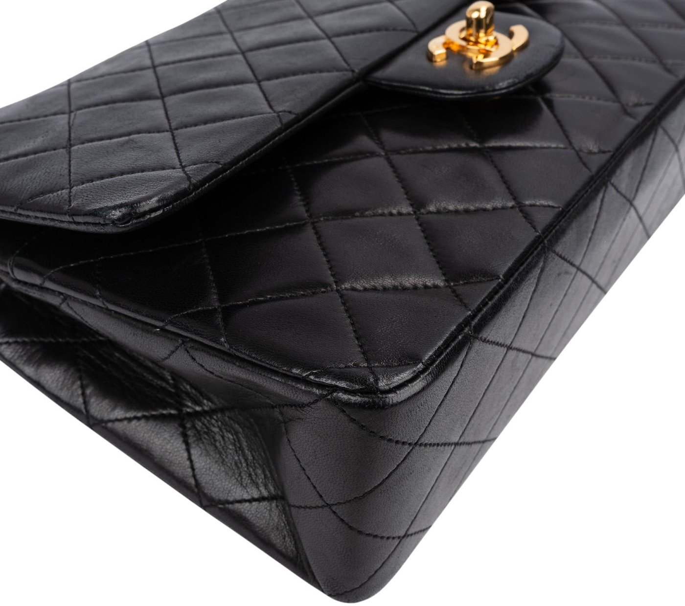 Chanel Quilted Lambskin 24K Gold Medium Double Flap Shoulder Bag