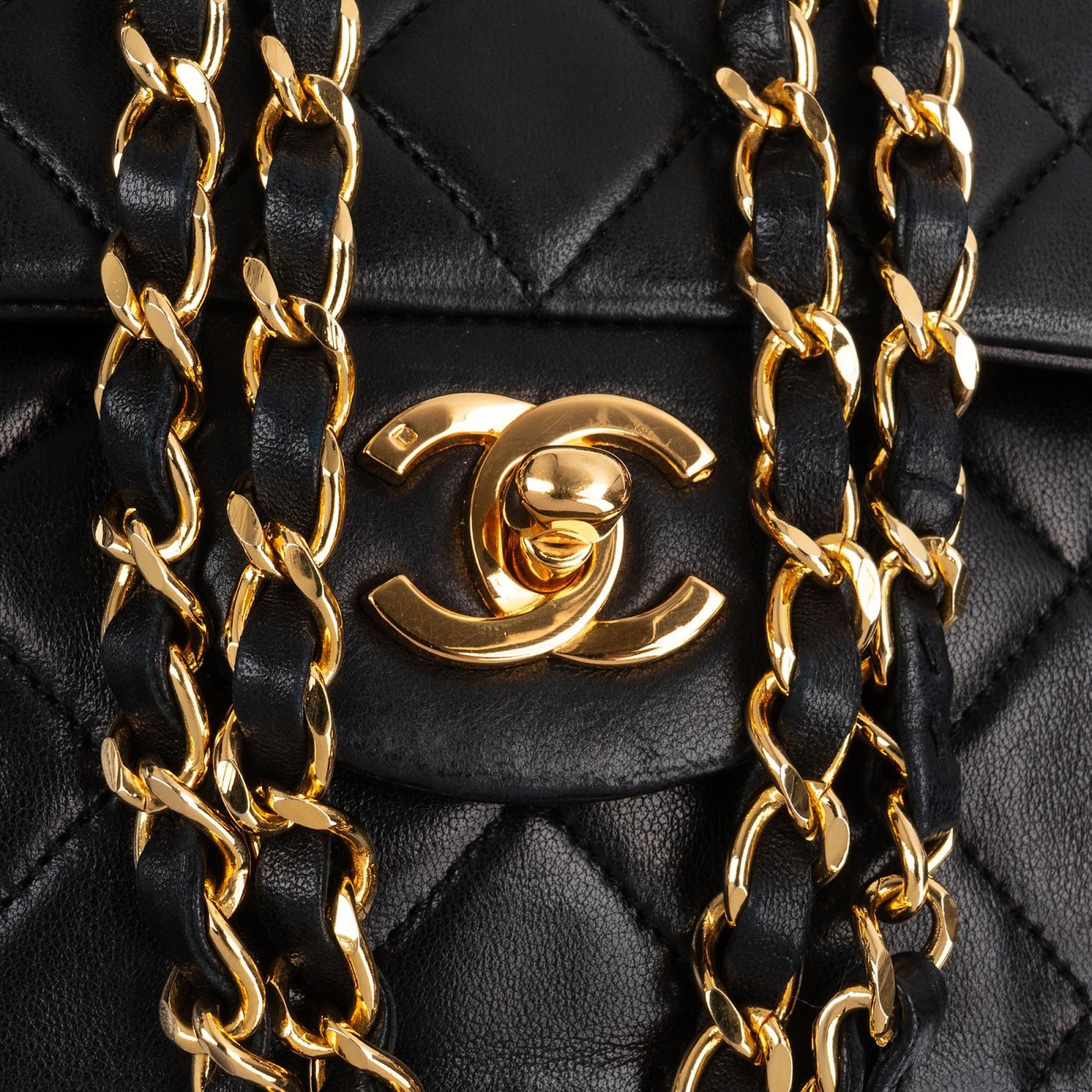 Chanel Quilted Lambskin 24K Gold Medium Double Flap Shoulder Bag