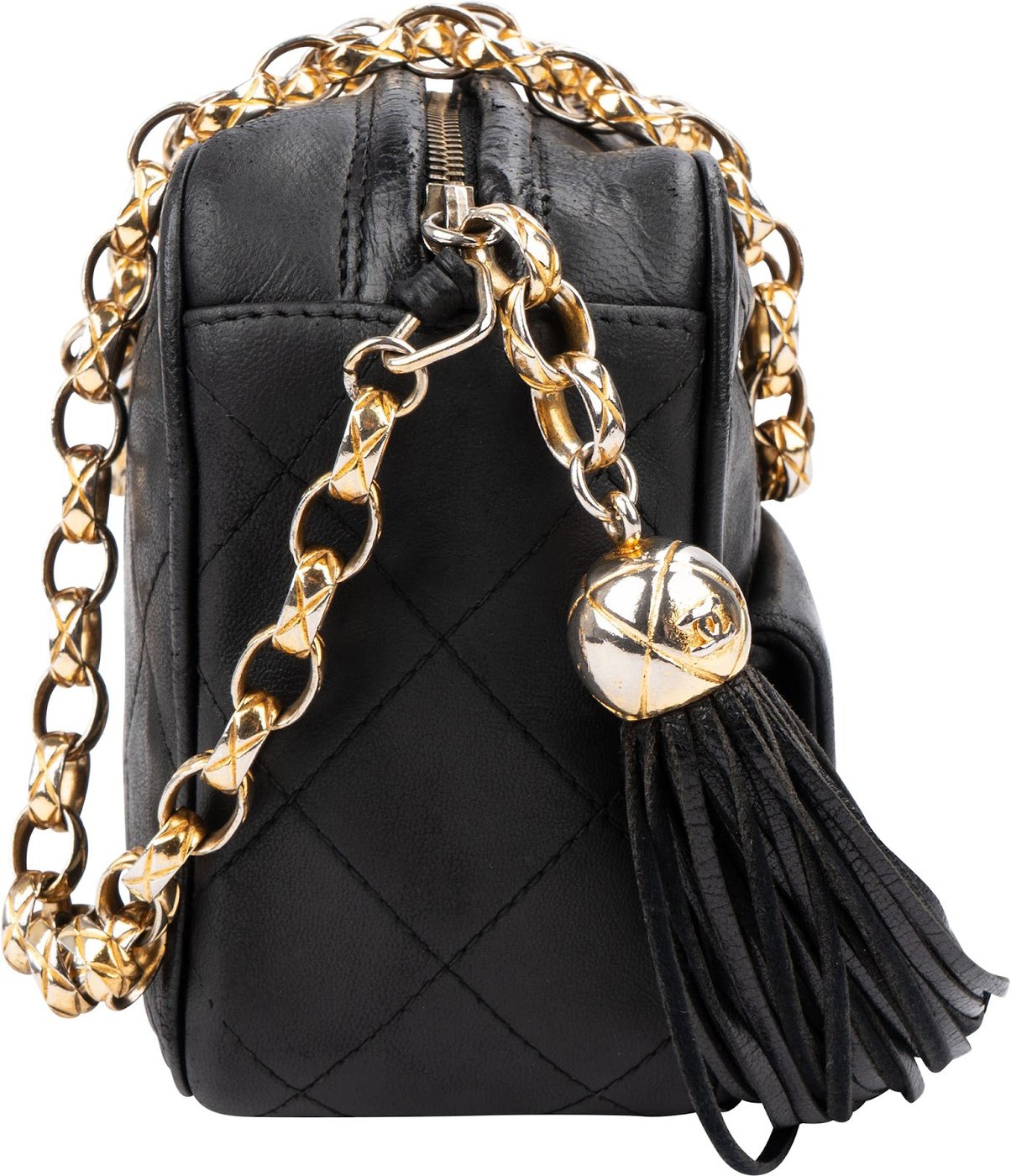 Chanel Quilted Lambskin Tassel Camera Crossbody Bag
