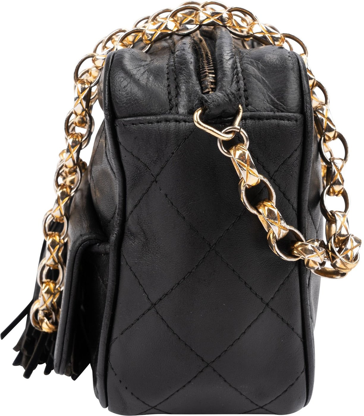 Chanel Quilted Lambskin Tassel Camera Crossbody Bag