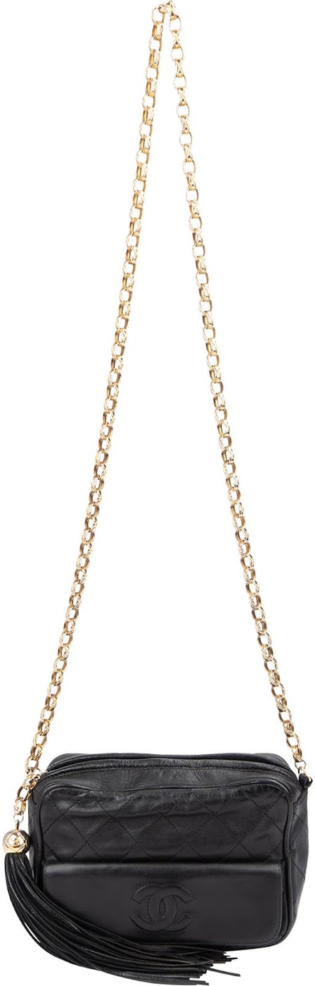 Chanel Quilted Lambskin Tassel Camera Crossbody Bag