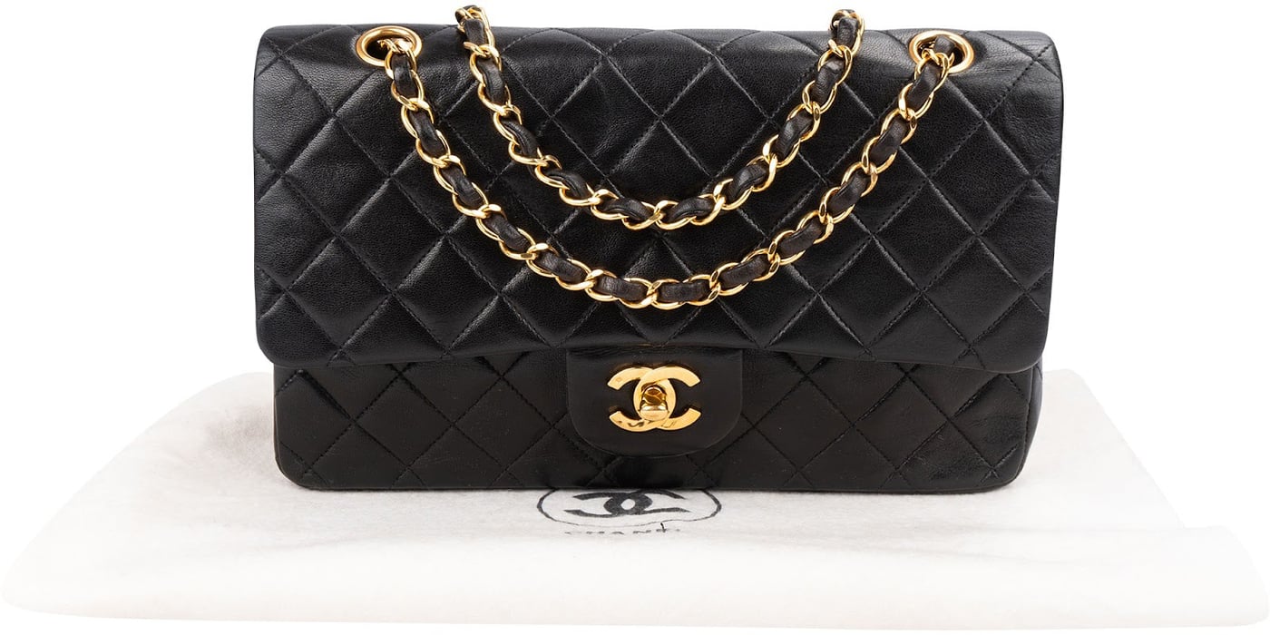 Chanel Quilted Lambskin 24K Gold Medium Double Flap Shoulder Bag