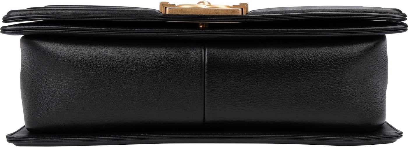 Chanel Quilted Lambskin Single Flap Medium Boy Crossbody Bag