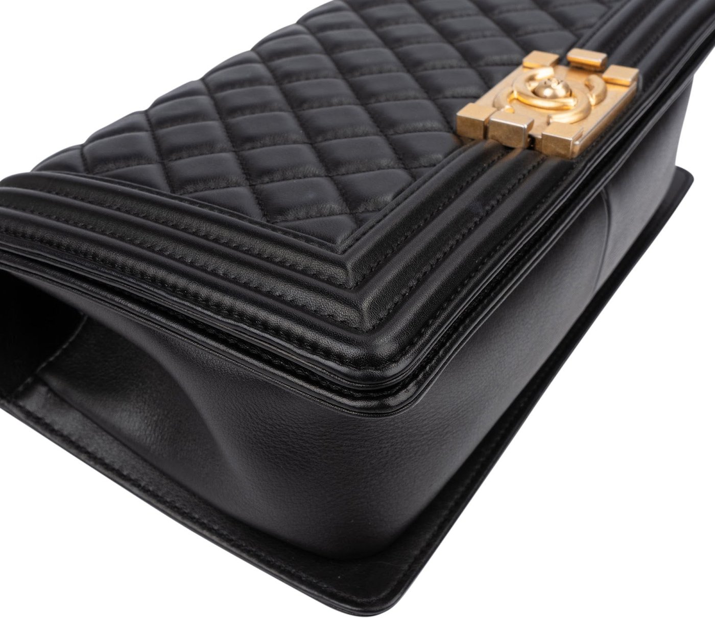 Chanel Quilted Lambskin Single Flap Medium Boy Crossbody Bag