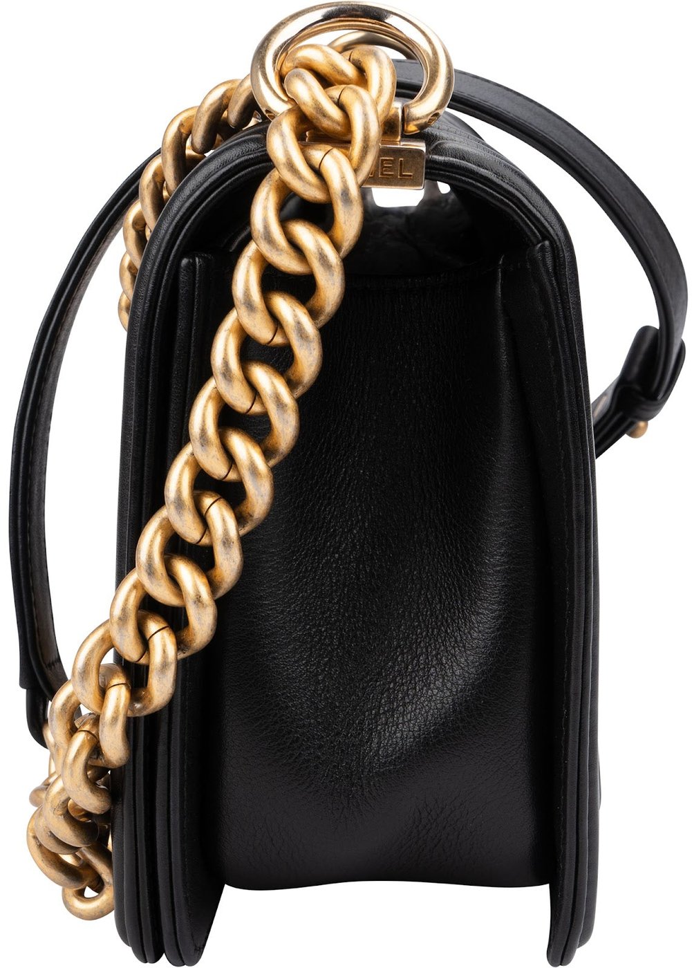 Chanel Quilted Lambskin Single Flap Medium Boy Crossbody Bag