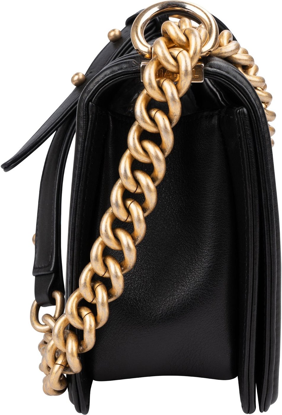 Chanel Quilted Lambskin Single Flap Medium Boy Crossbody Bag
