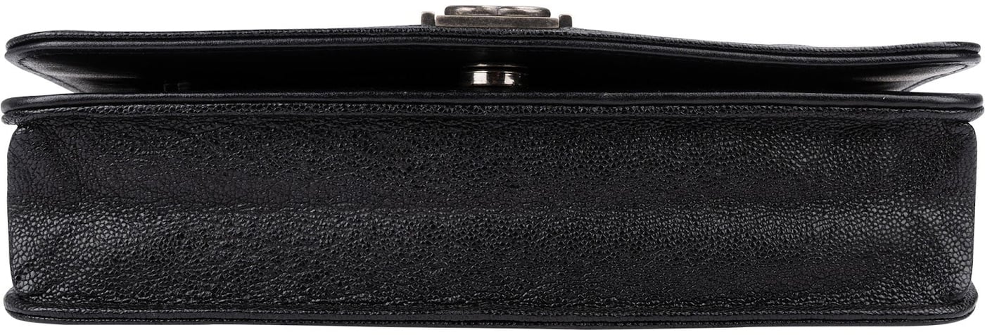 Chanel Quilted Caviar Leather Small Boy Wallet On Chain Crossbody Bag