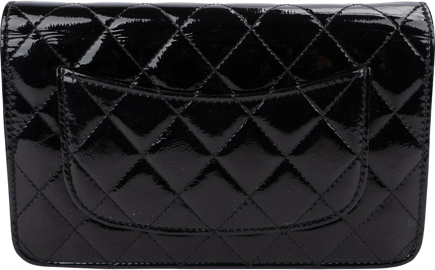Chanel Quilted Patent Leather 2.55 Wallet On Chain Crossbody Bag