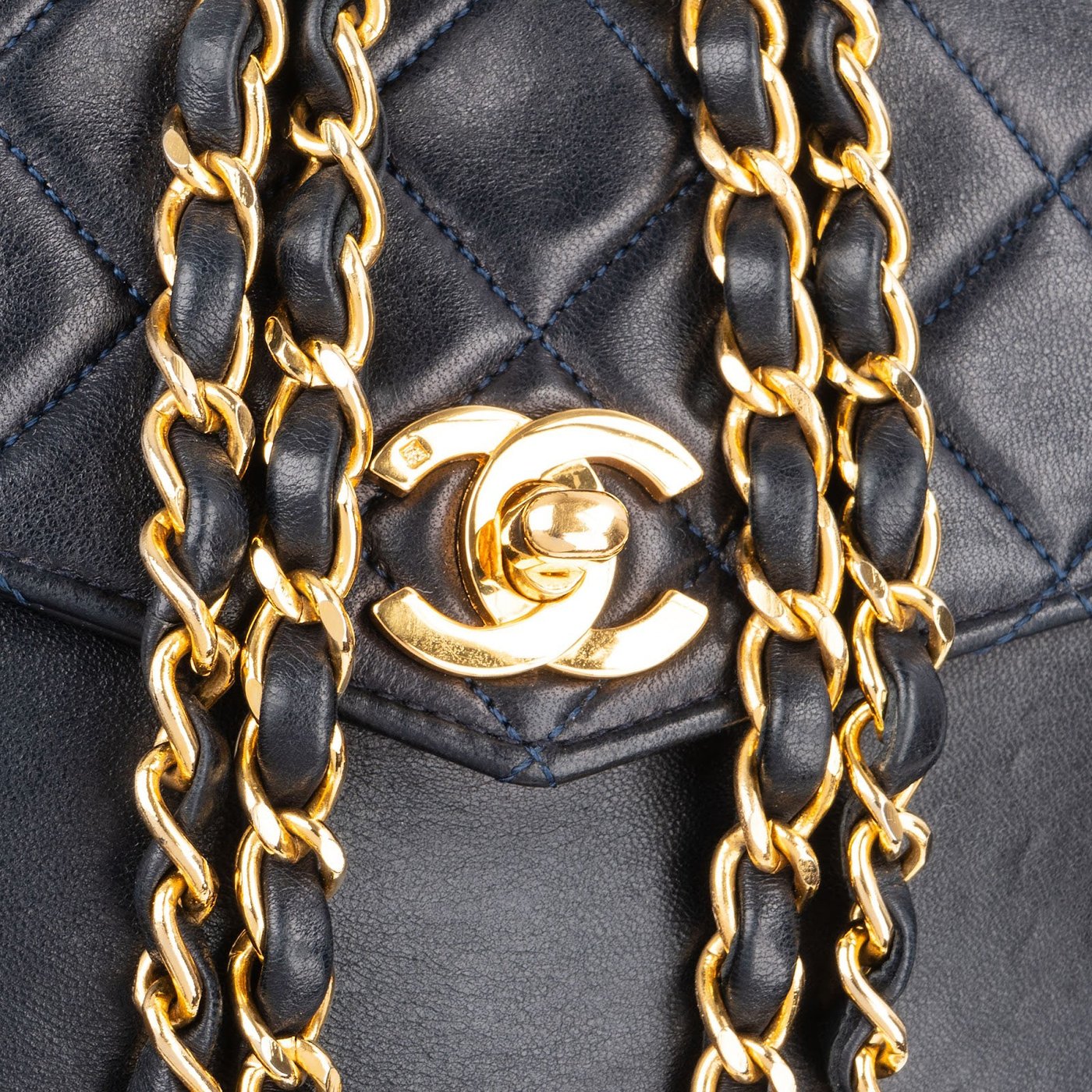 Chanel Quilted Lambskin 24K Gold Vintage Front Pocket Camera Shoulder Bag