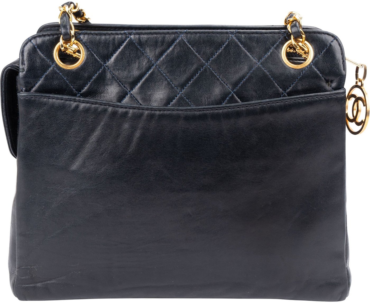 Chanel Quilted Lambskin 24K Gold Vintage Front Pocket Camera Shoulder Bag
