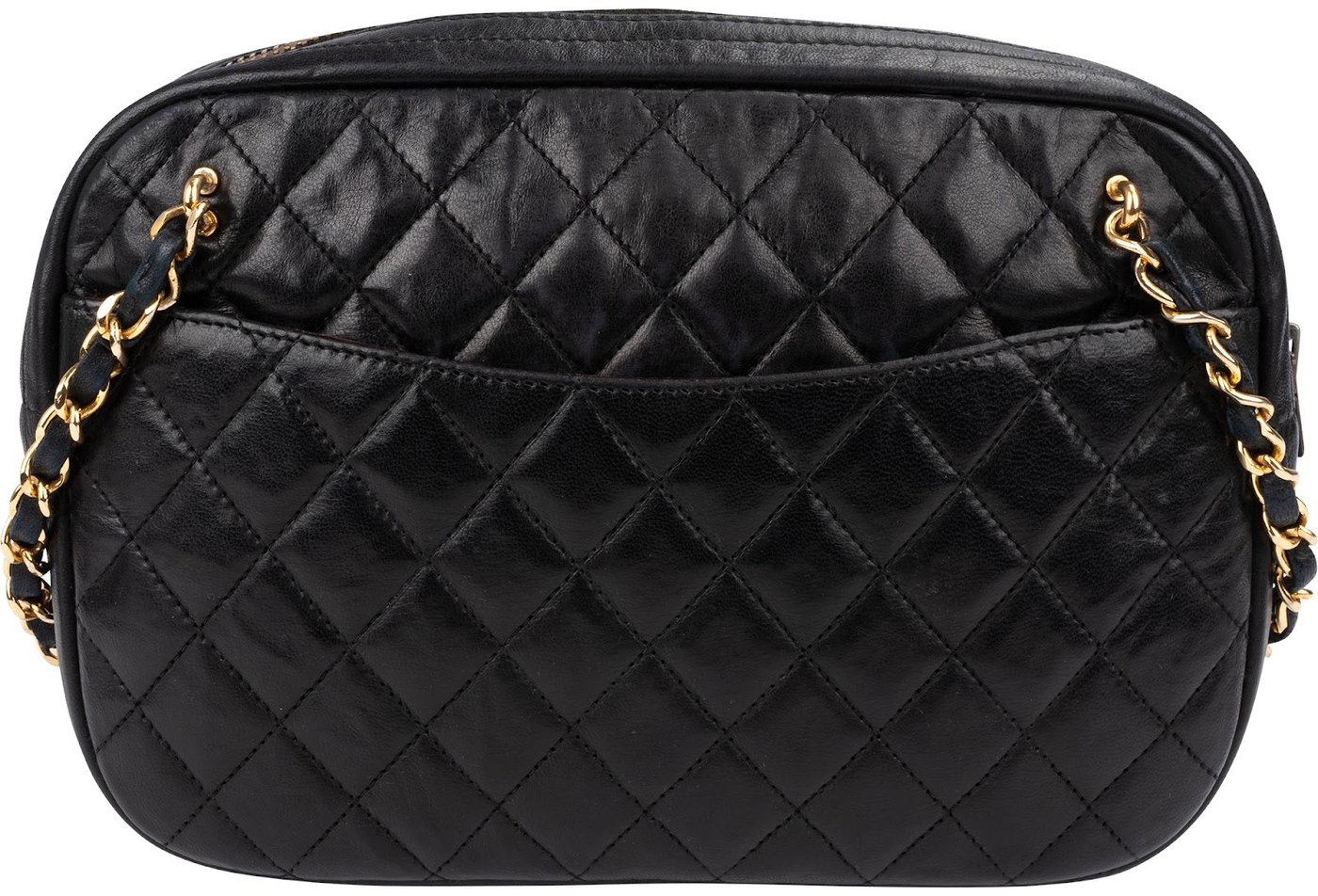 Chanel Quilted Lambskin Vintage Camera Crossbody Bag
