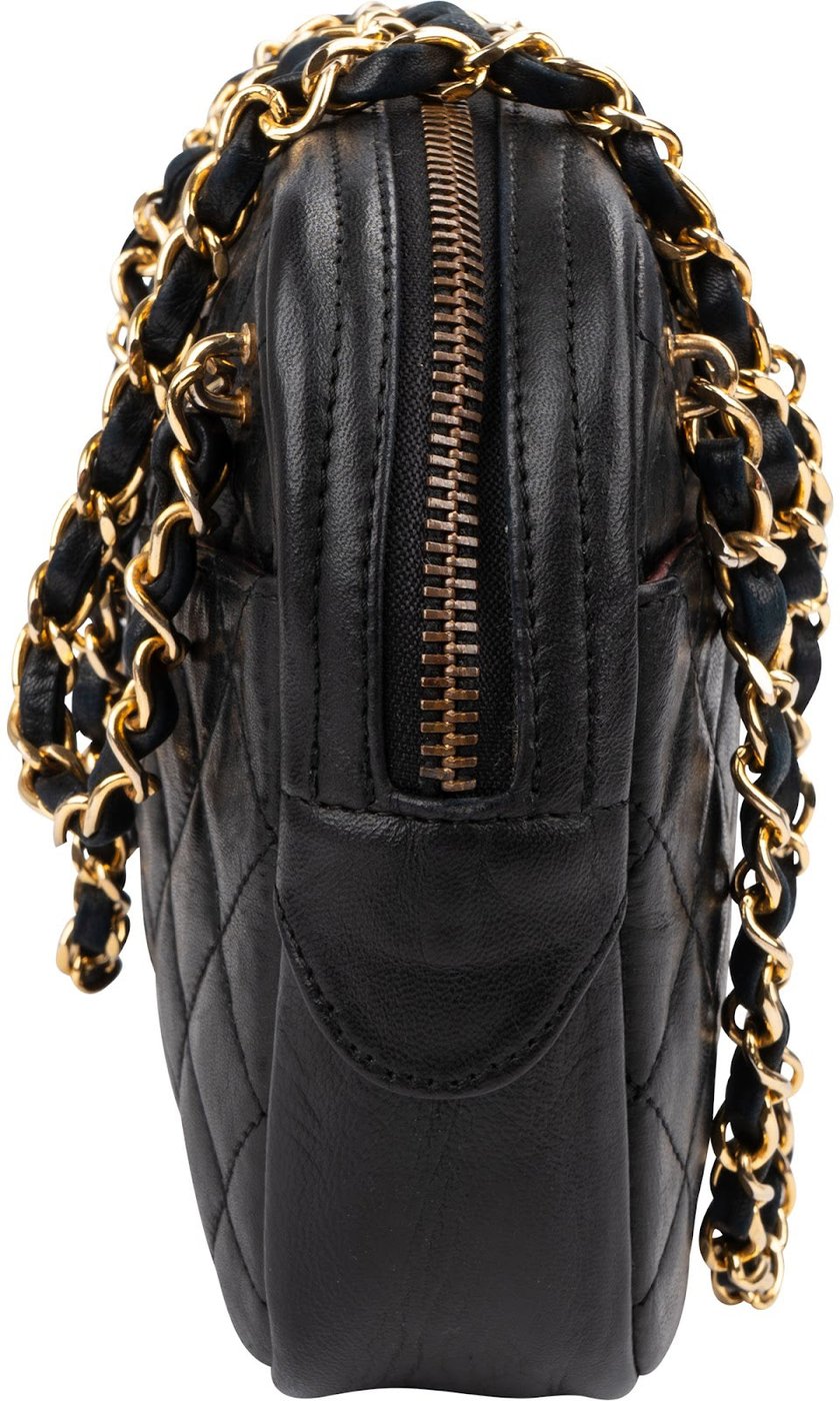 Chanel Quilted Lambskin Vintage Camera Crossbody Bag