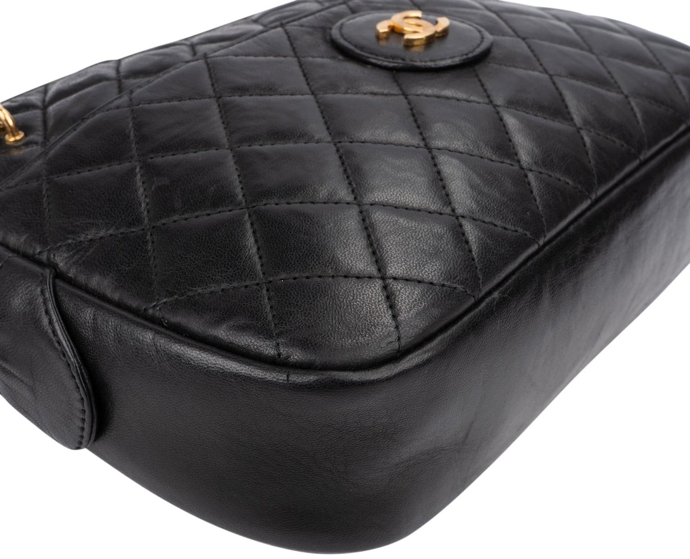 Chanel Quilted Lambskin Vintage Camera Crossbody Bag