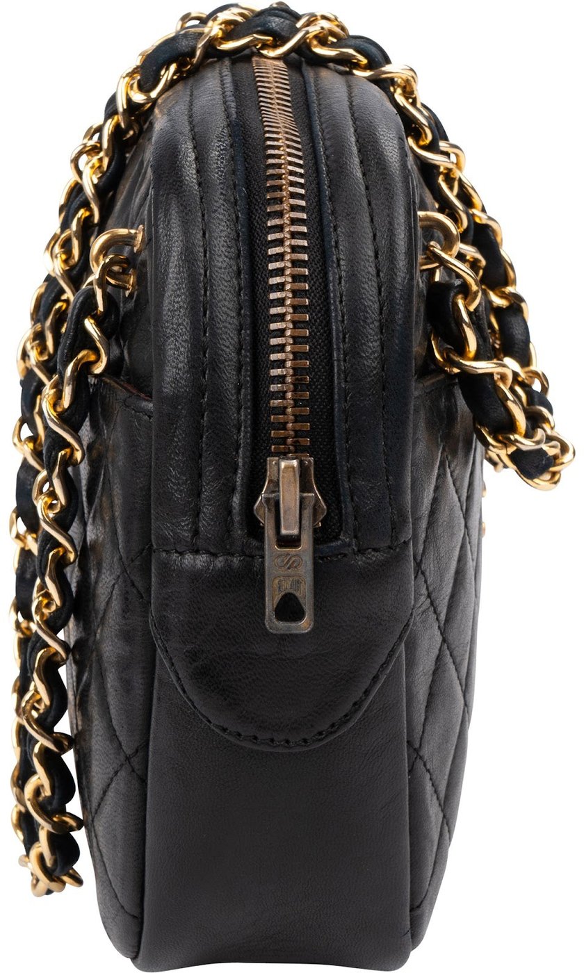 Chanel Quilted Lambskin Vintage Camera Crossbody Bag