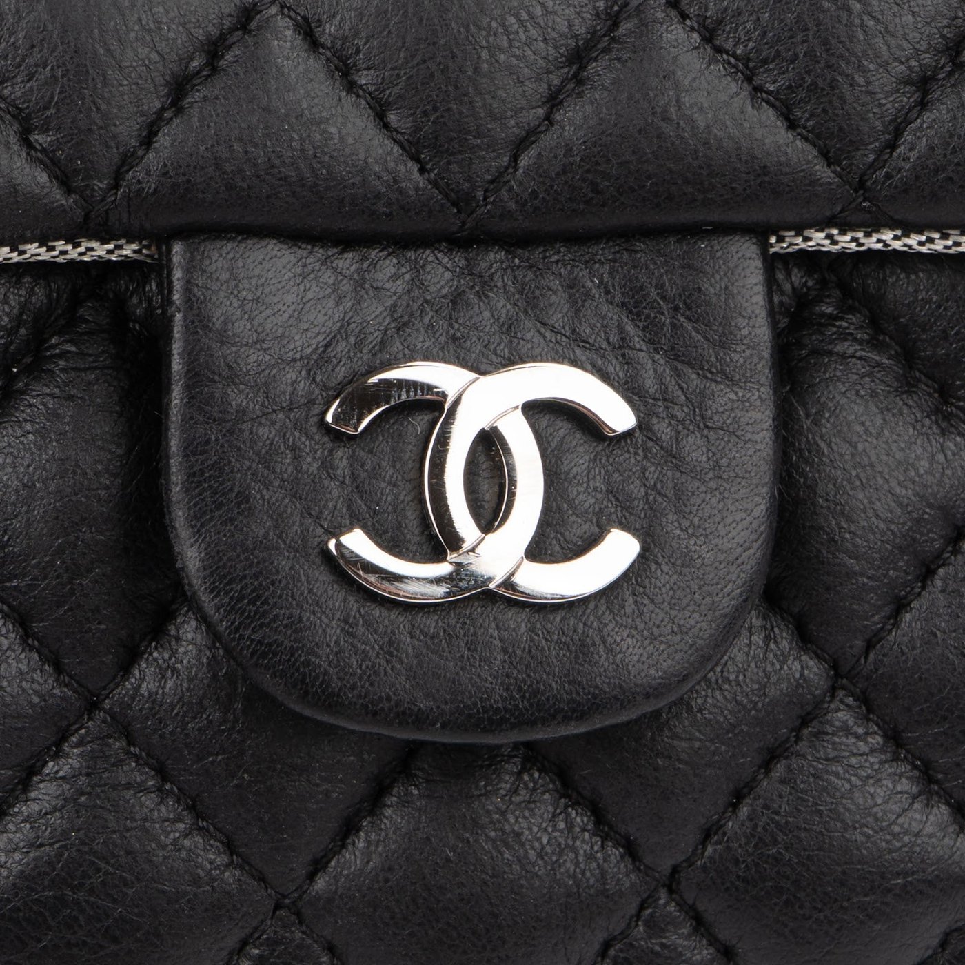 Chanel Noir Quilted Lambskin Palladium Uniform Belt Bag