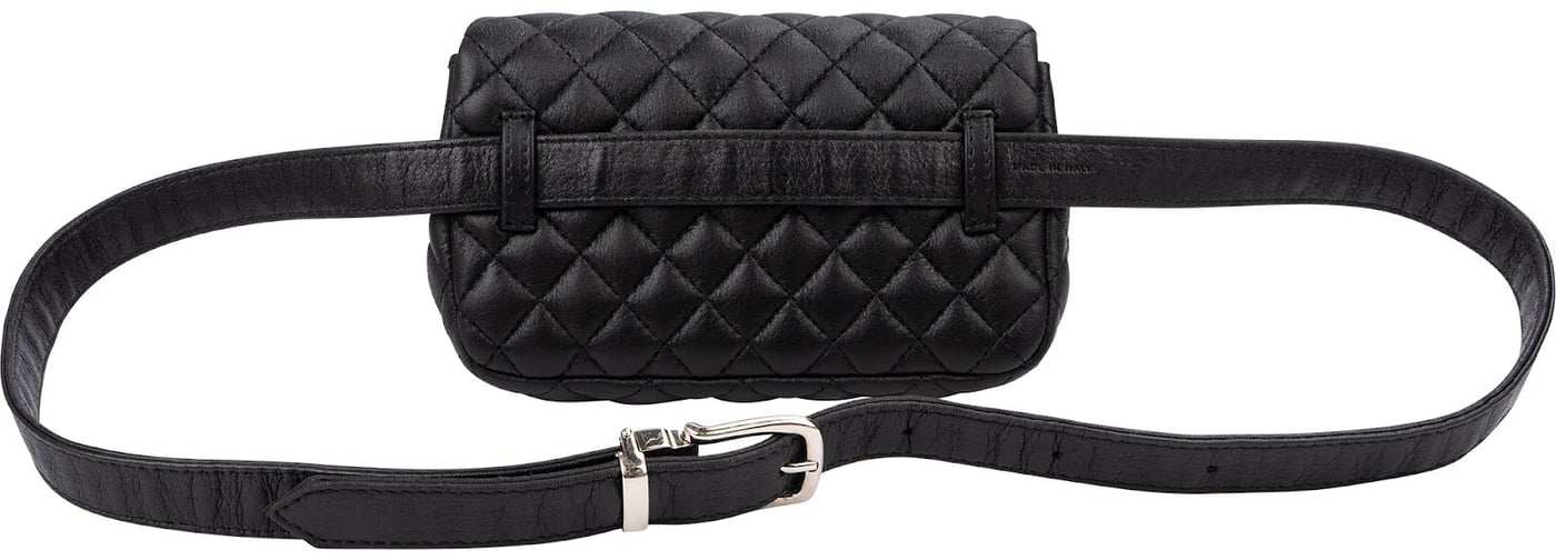 Chanel Noir Quilted Lambskin Palladium Uniform Belt Bag