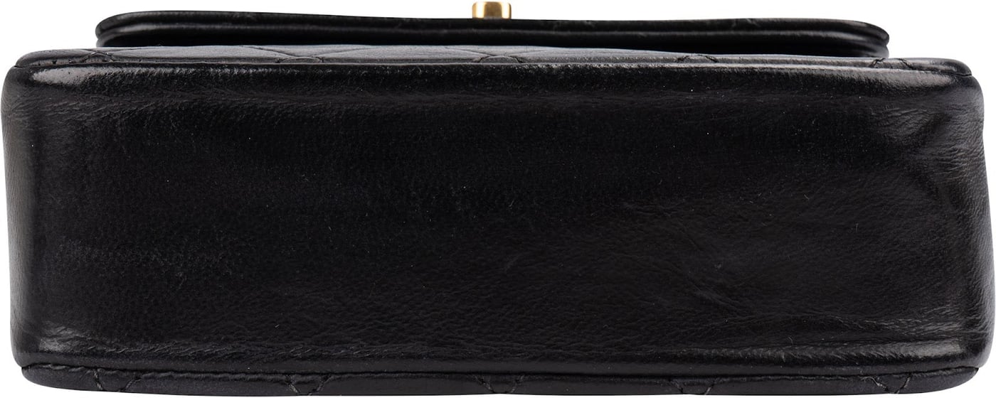 Chanel Quilted Lambskin 24K Gold Mini Square Single Flap Crossbody Bag