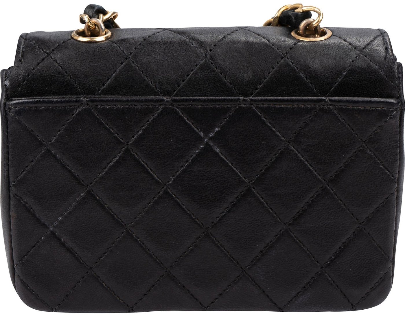 Chanel Quilted Lambskin 24K Gold Mini Square Single Flap Crossbody Bag