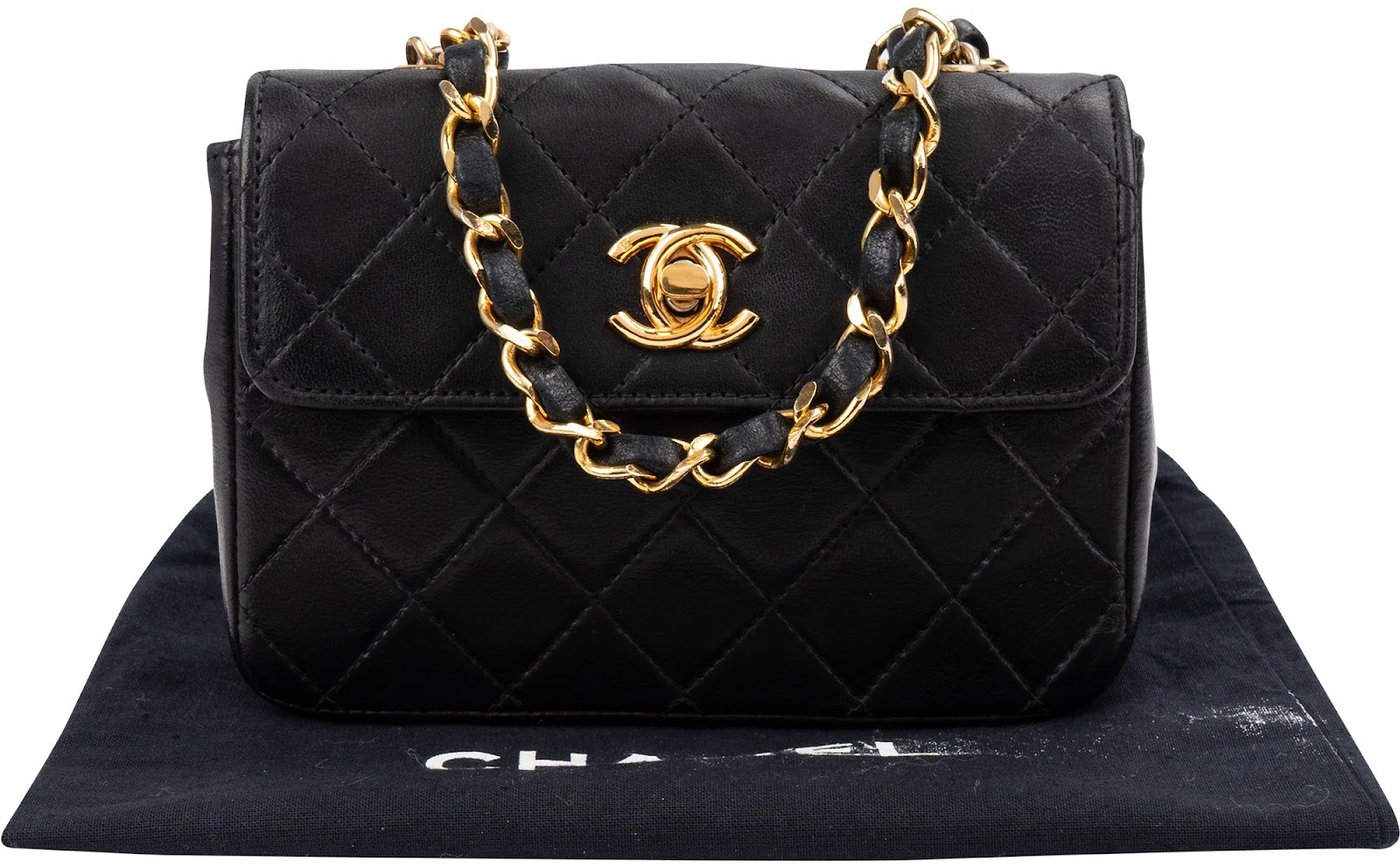 Chanel Quilted Lambskin 24K Gold Mini Square Single Flap Crossbody Bag