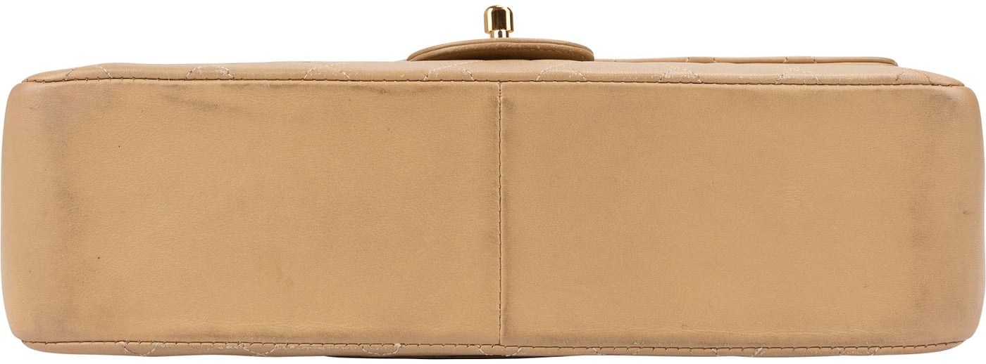 Chanel Quilted Lambskin 24K Gold Double Flap Shoulder Bag