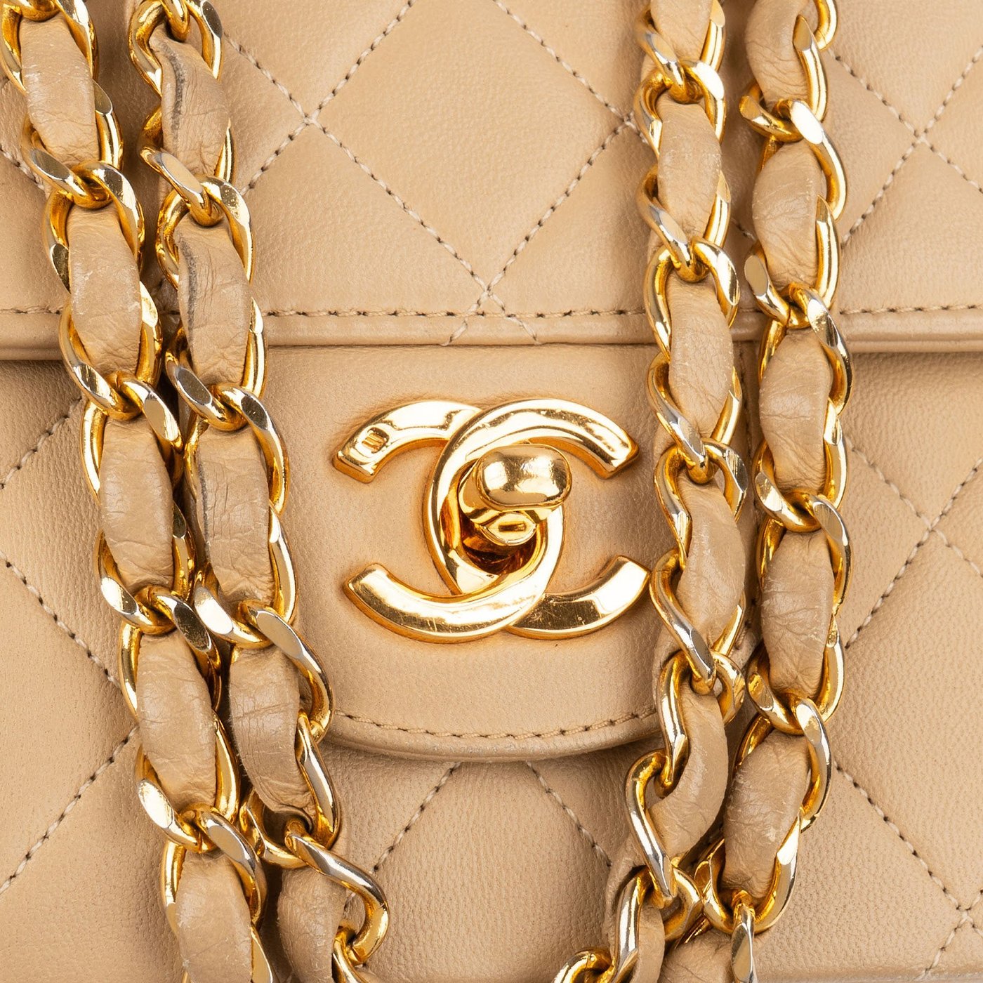Chanel Quilted Lambskin 24K Gold Double Flap Shoulder Bag