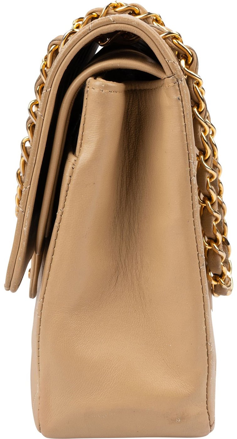 Chanel Quilted Lambskin 24K Gold Double Flap Shoulder Bag
