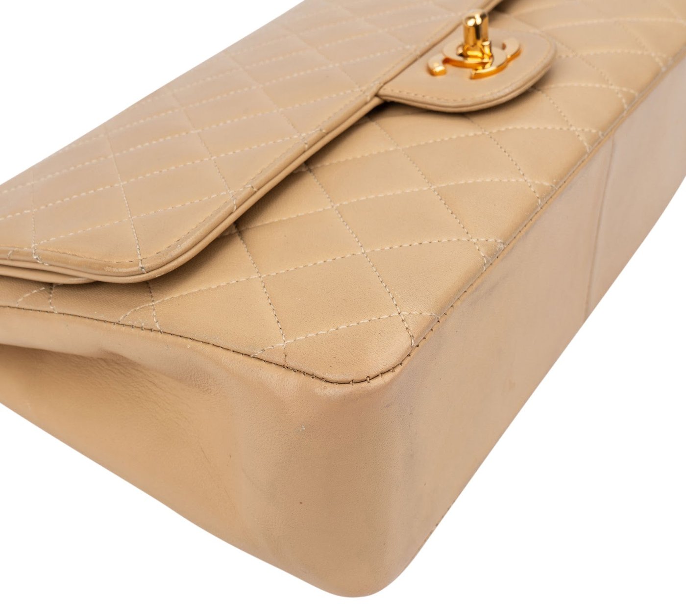 Chanel Quilted Lambskin 24K Gold Double Flap Shoulder Bag