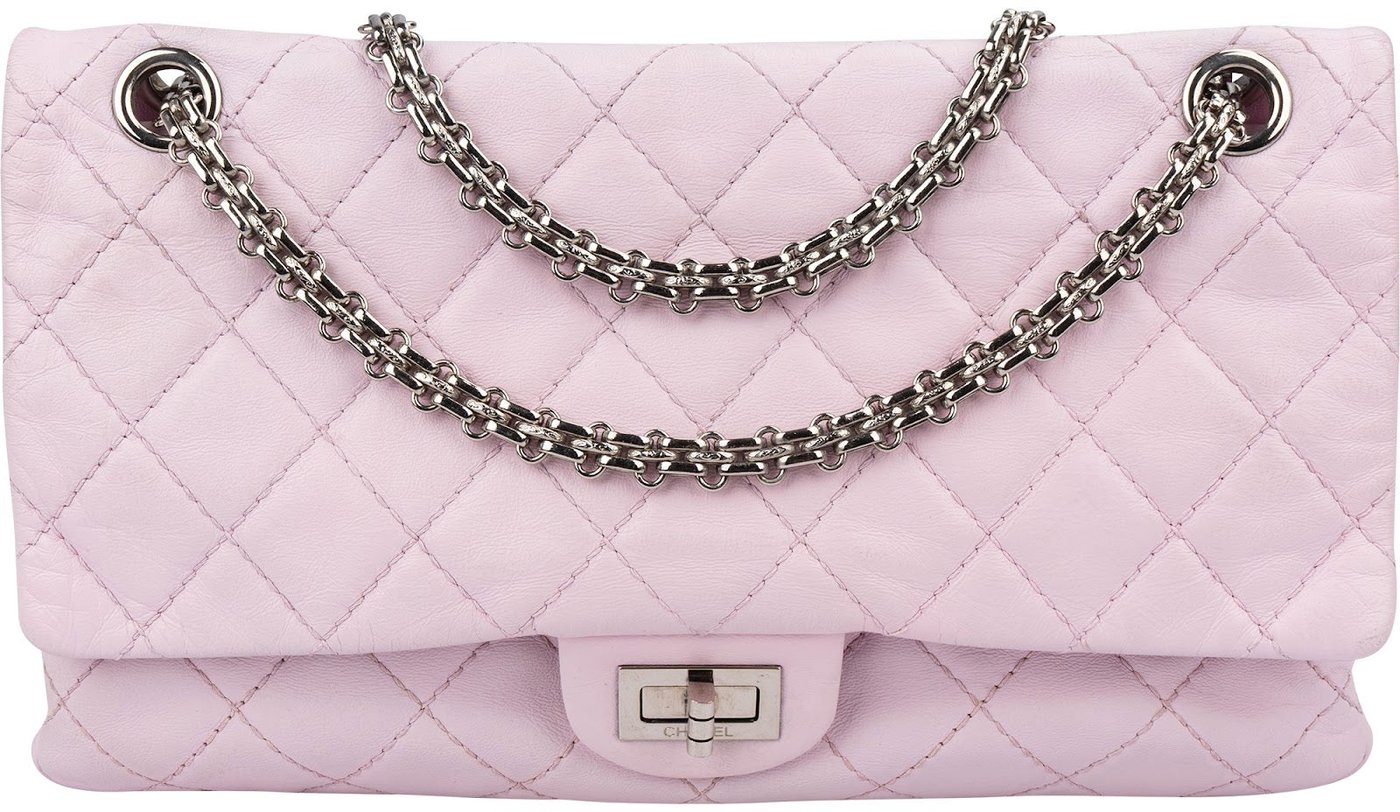 Chanel Quilted Aged Calfskin Palladium 2.55 Reissue Double Flap Crossbody Bag