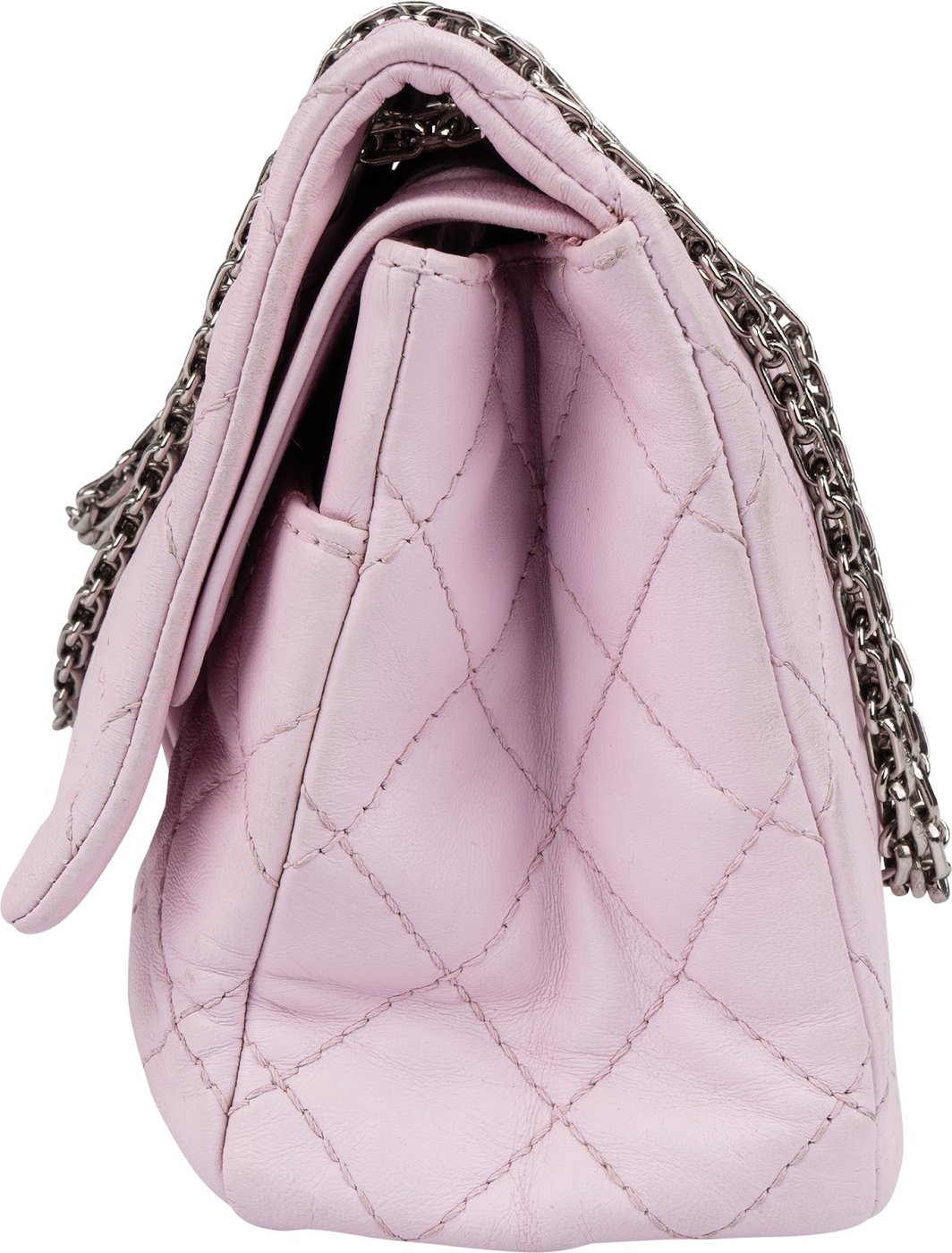 Chanel Quilted Aged Calfskin Palladium 2.55 Reissue Double Flap Crossbody Bag