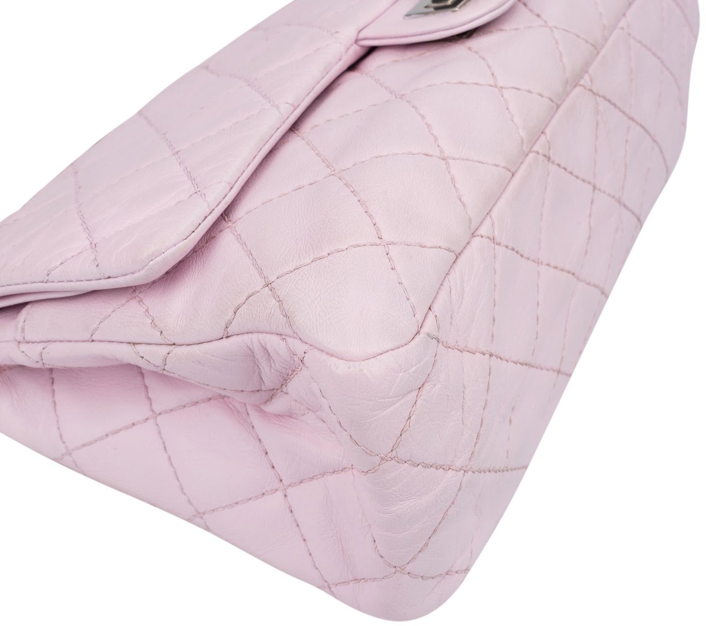 Chanel Quilted Aged Calfskin Palladium 2.55 Reissue Double Flap Crossbody Bag