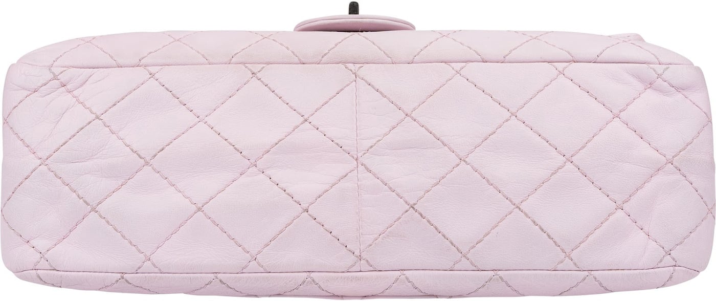 Chanel Quilted Aged Calfskin Palladium 2.55 Reissue Double Flap Crossbody Bag