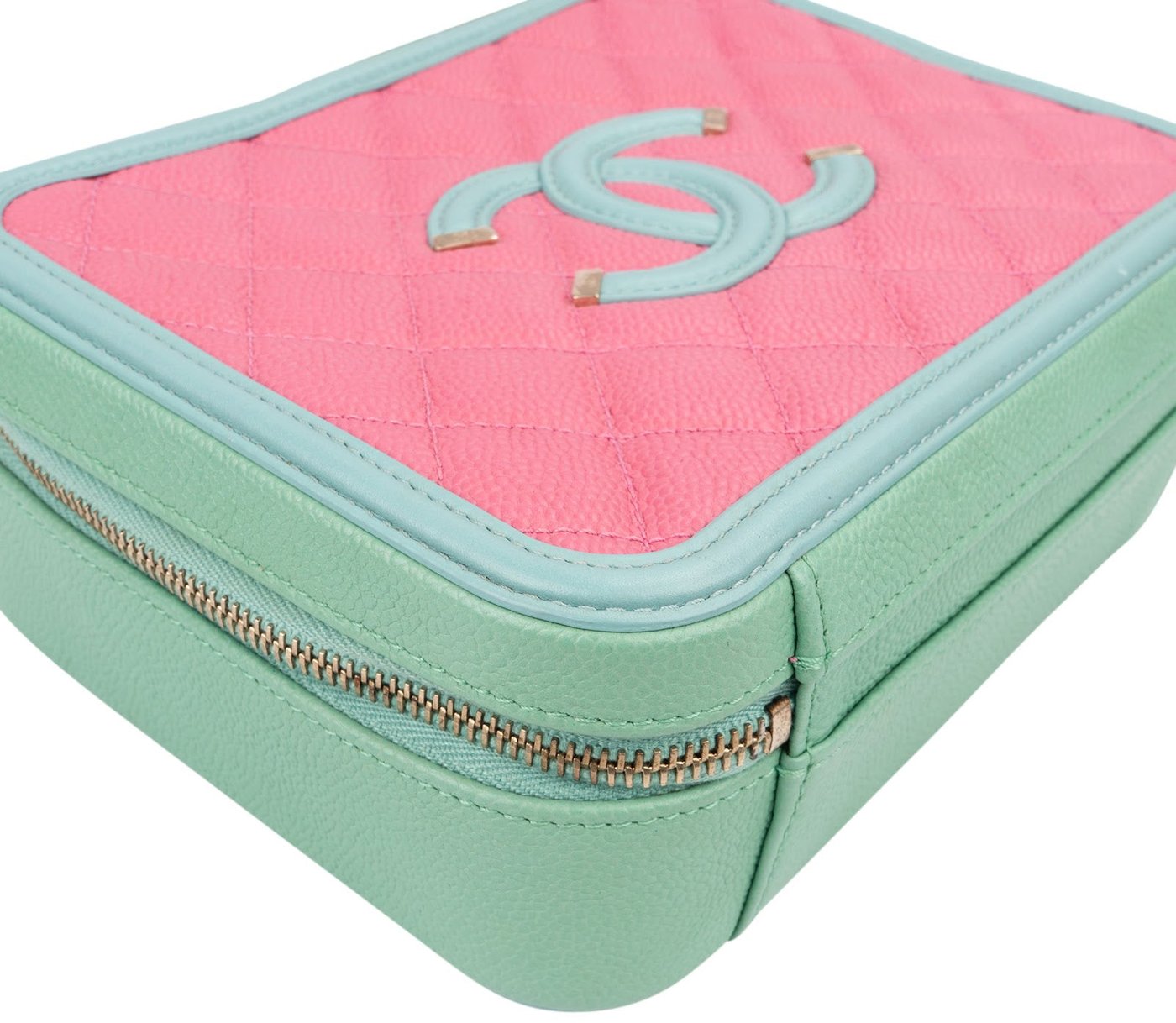 Chanel Quilted Caviar Leather Filigree Vanity Case Crossbody Bag